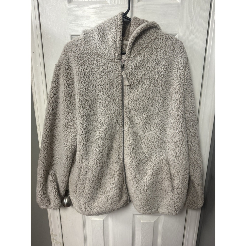 Cozy Softest Sherpa Jacket Xl Cream So Brand Warm Comfy Zip Up Pockets Elastic